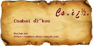 Csabai Ákos névjegykártya
